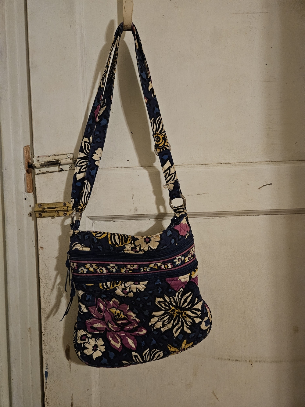 Vera Bradley Floral Crossbody Bag in Blue & Pink